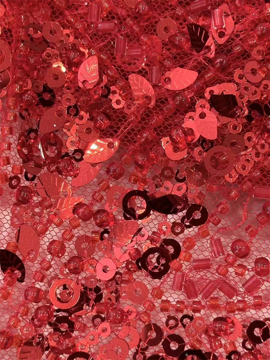 Beaded Tulle Fabric - 5 Yards | COD HN019