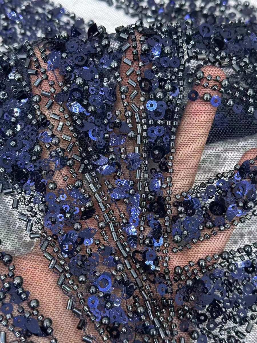 Beaded Tulle Fabric - 5 Yards | COD HN019