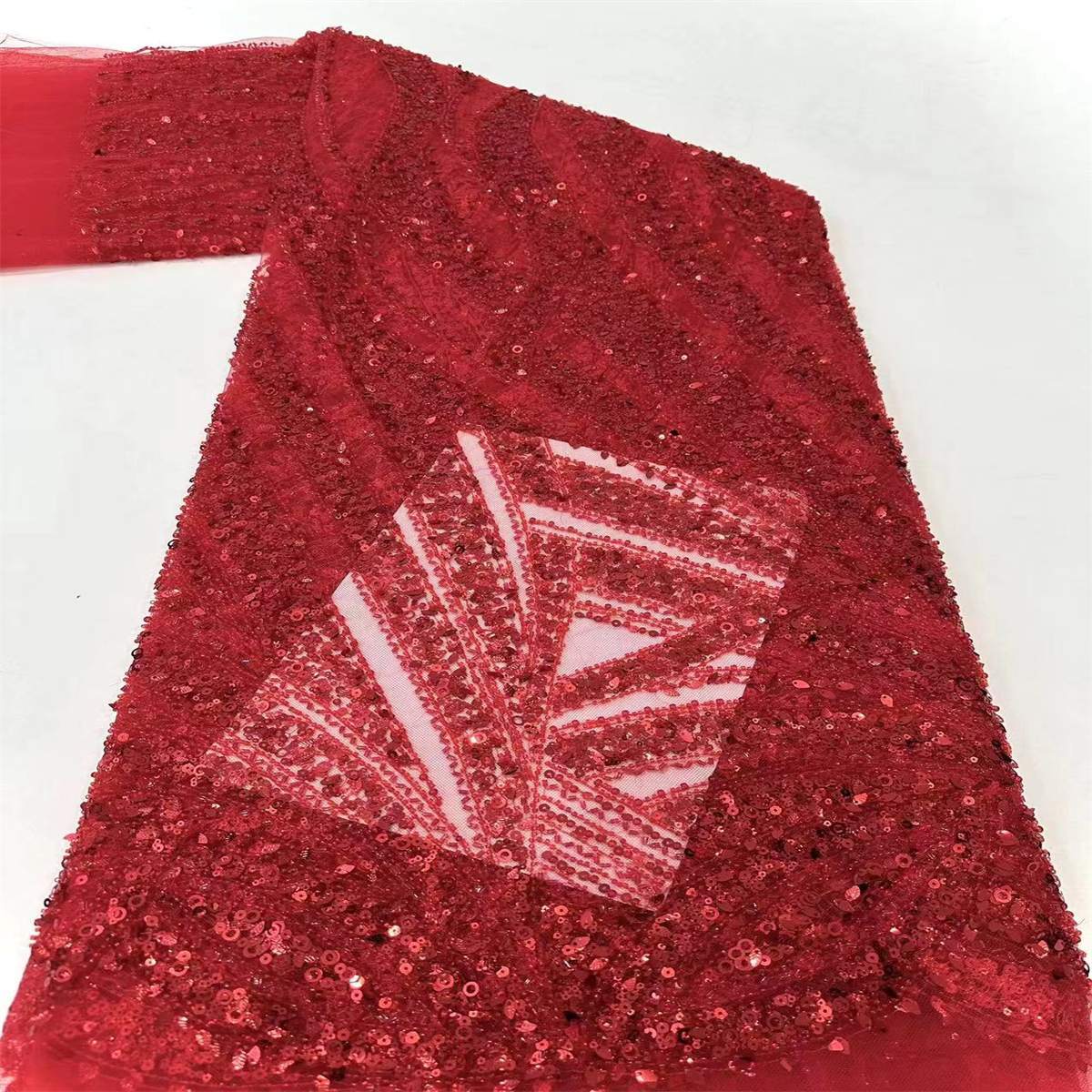 Beaded Tulle Fabric - 5 Yards | COD HN019