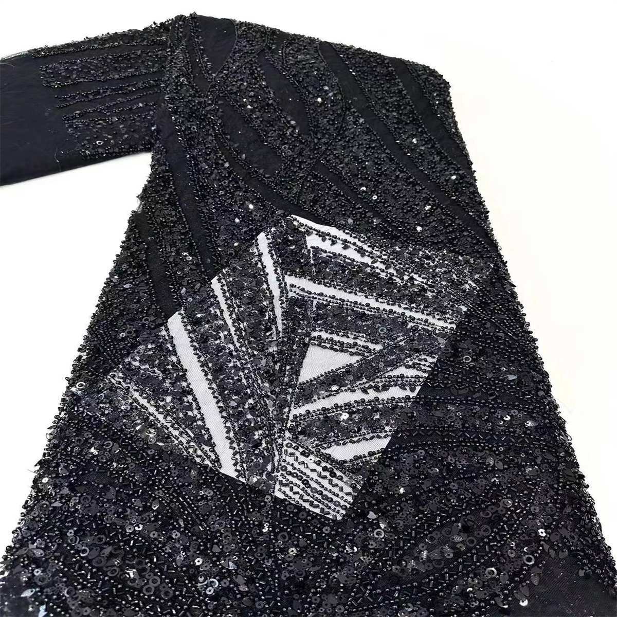 Beaded Tulle Fabric - 5 Yards | COD HN019