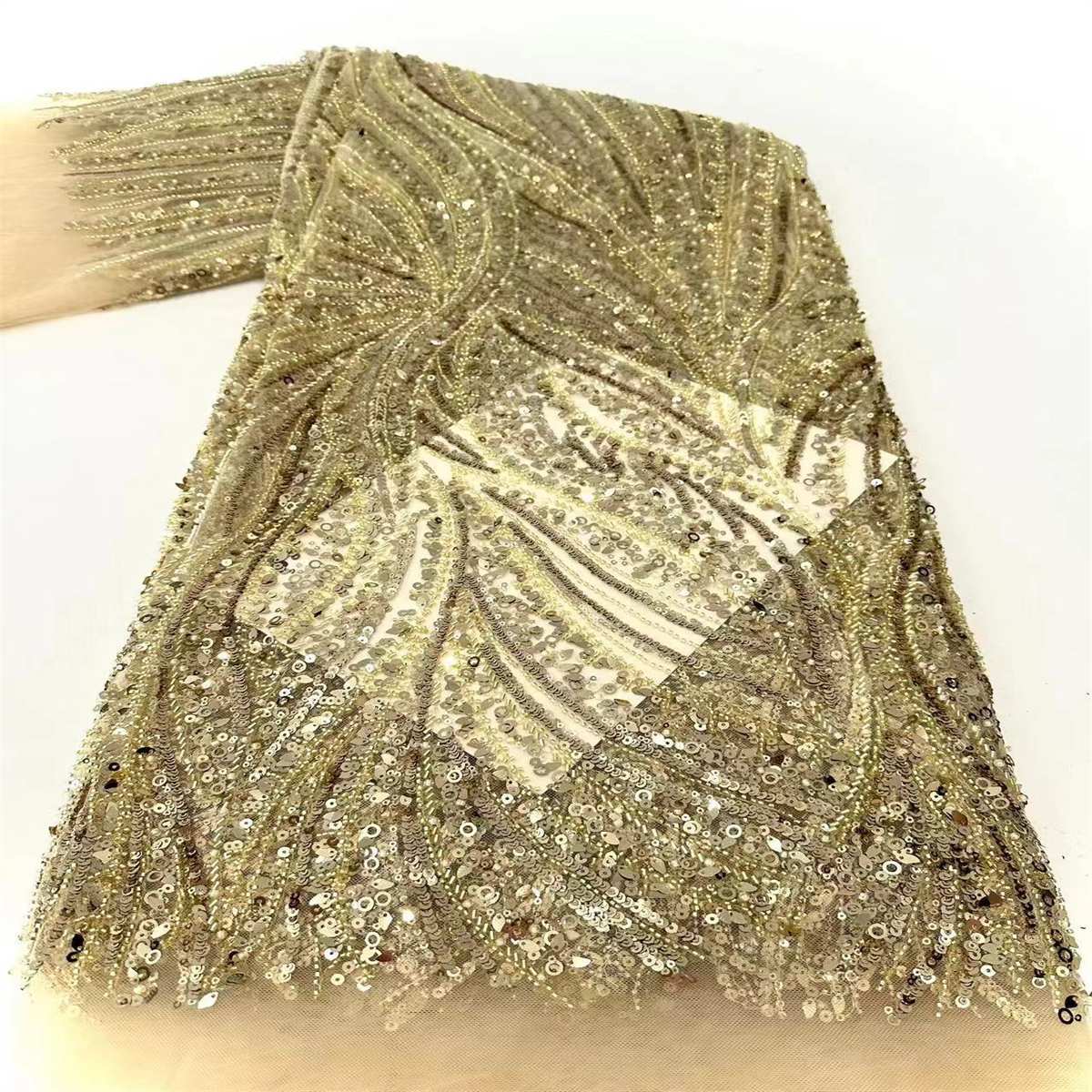 Beaded Tulle Fabric - 5 Yards | COD HN021
