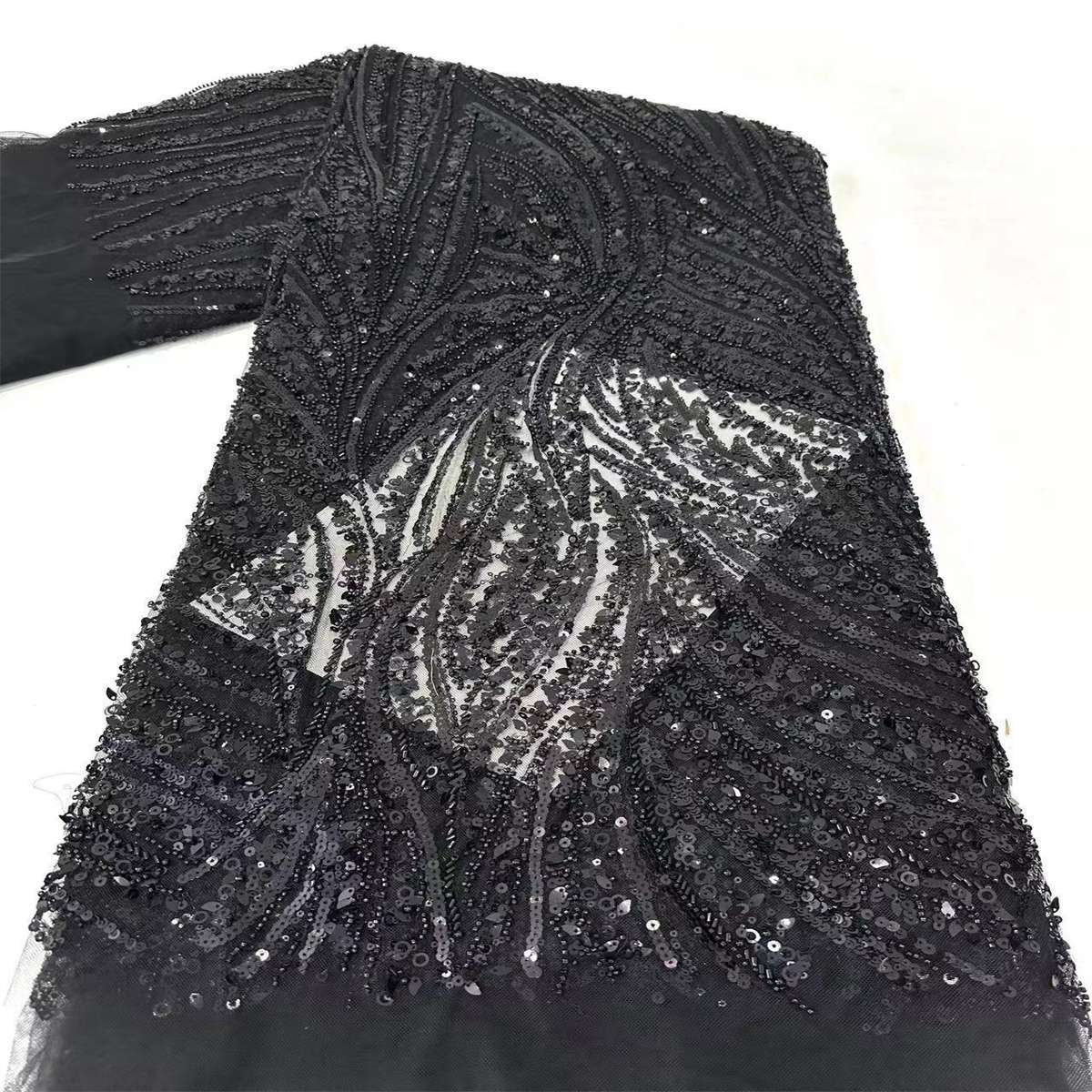 Beaded Tulle Fabric - 5 Yards | COD HN021