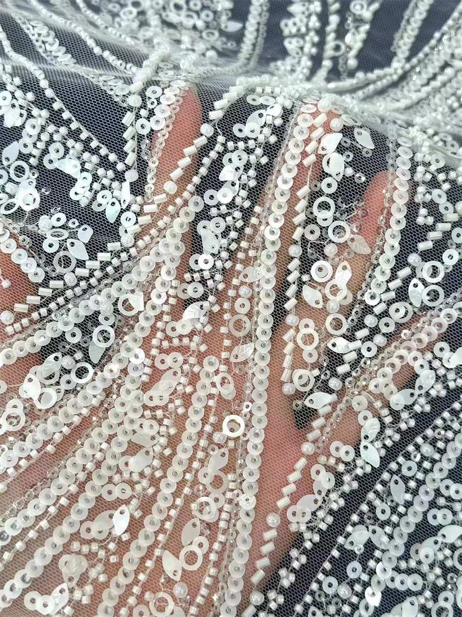 Beaded Tulle Fabric - 5 Yards | COD HN021