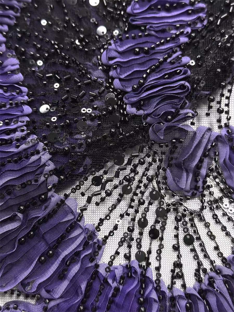 Beaded Tulle Fabric - 5 Yards | COD