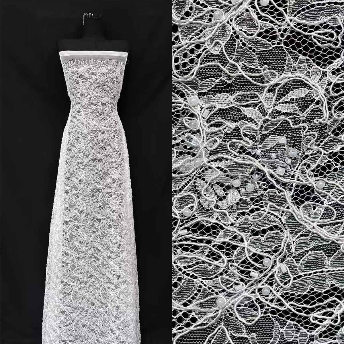 Beaded Tulle Fabric - 5 Yards | COD HN695