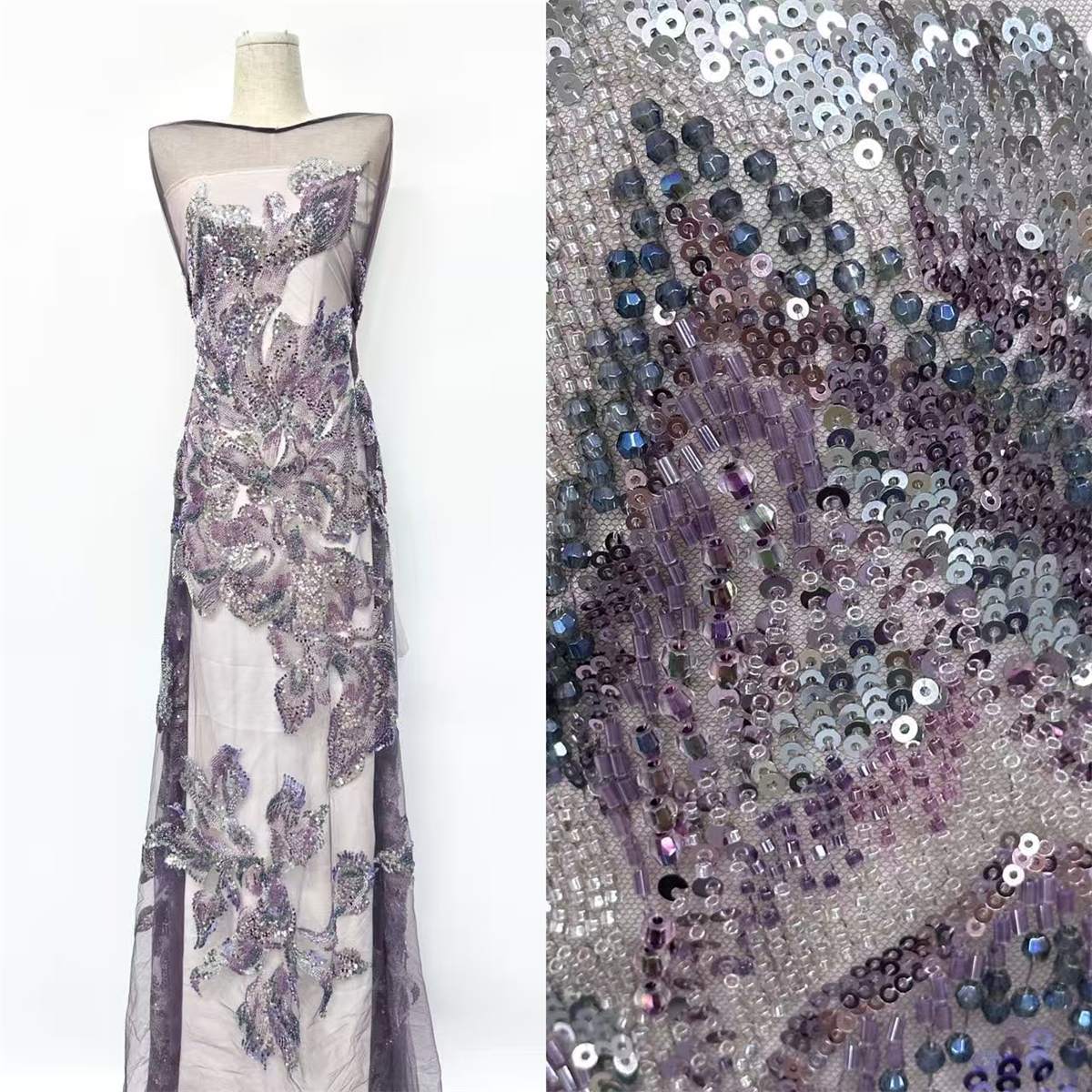 Beaded Tulle Fabric - 5 Yards | COD HN697