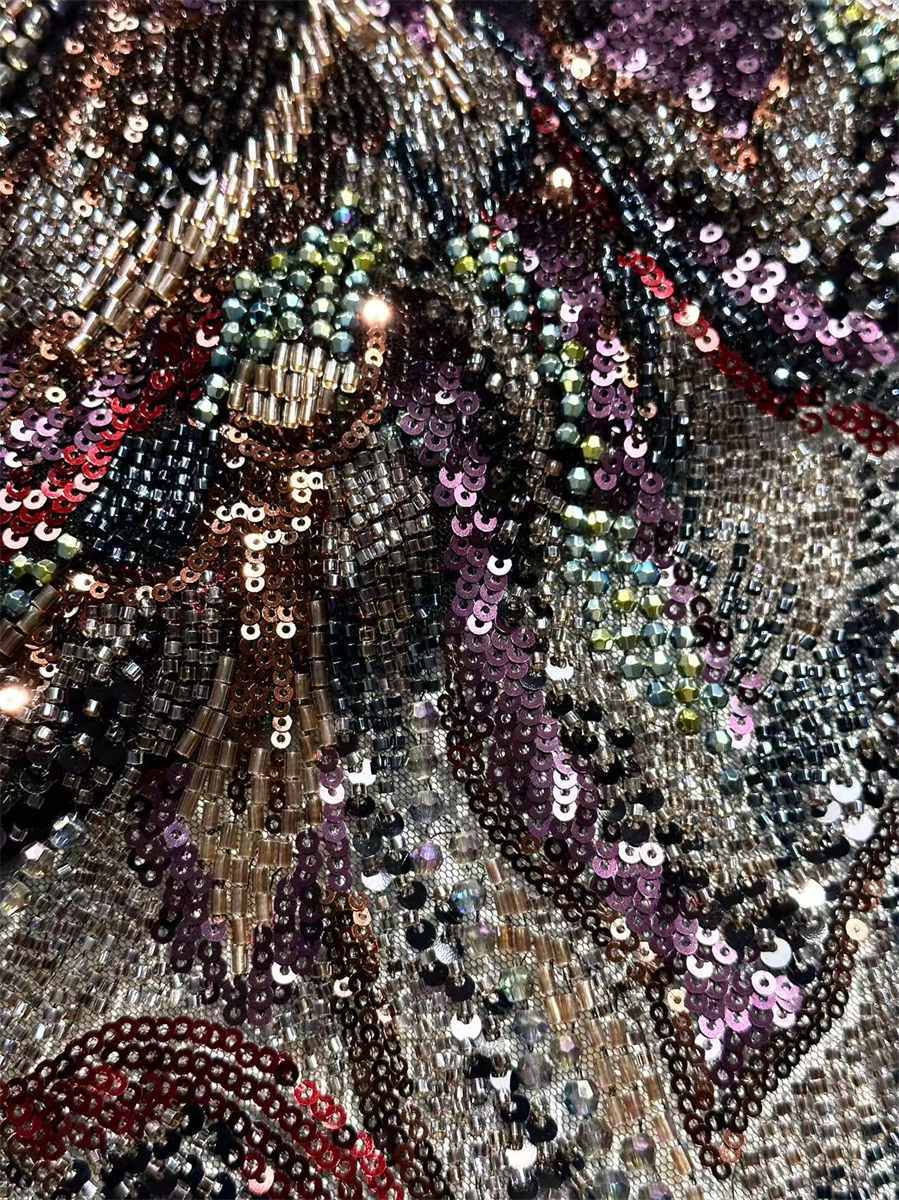 Beaded Tulle Fabric - 5 Yards | COD HN697