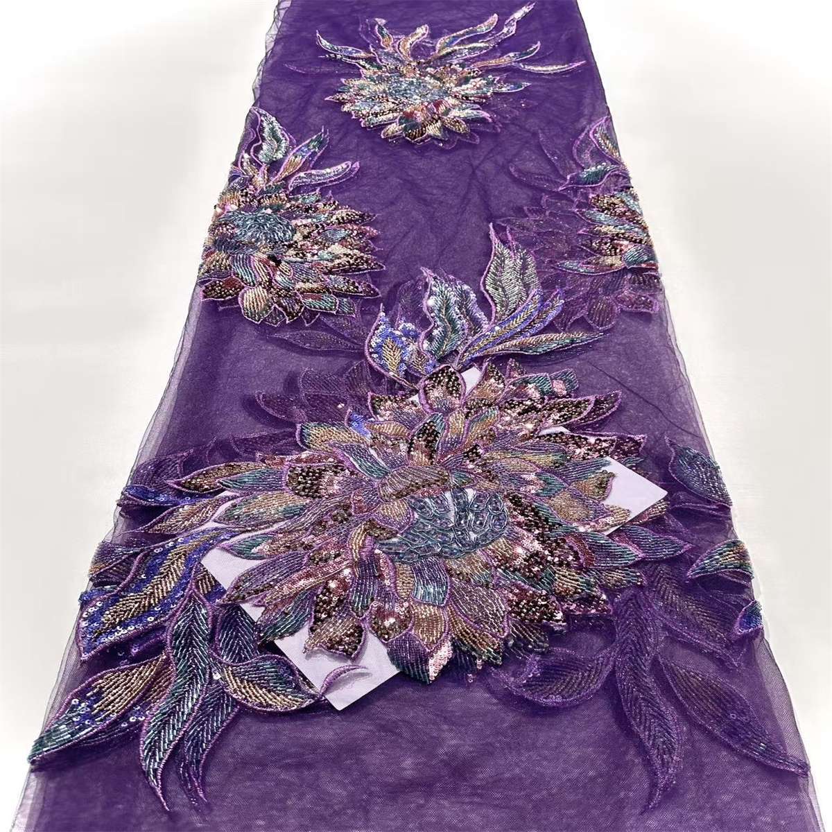 Beaded Tulle Fabric - 5 Yards | COD HN699