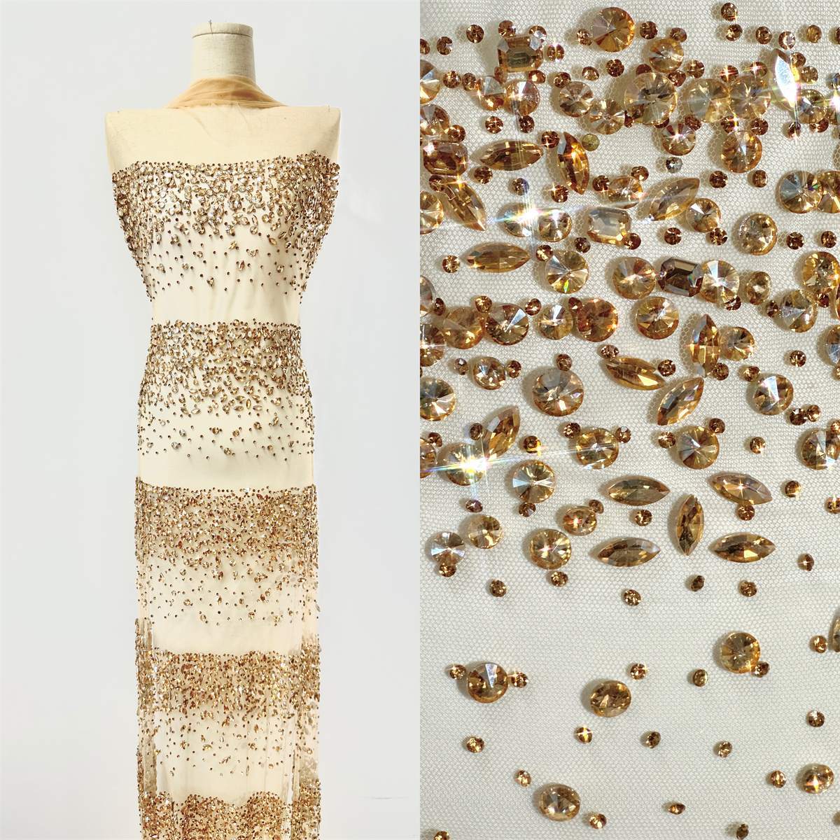Beaded Tulle Fabric - 5 Yards | COD HN714
