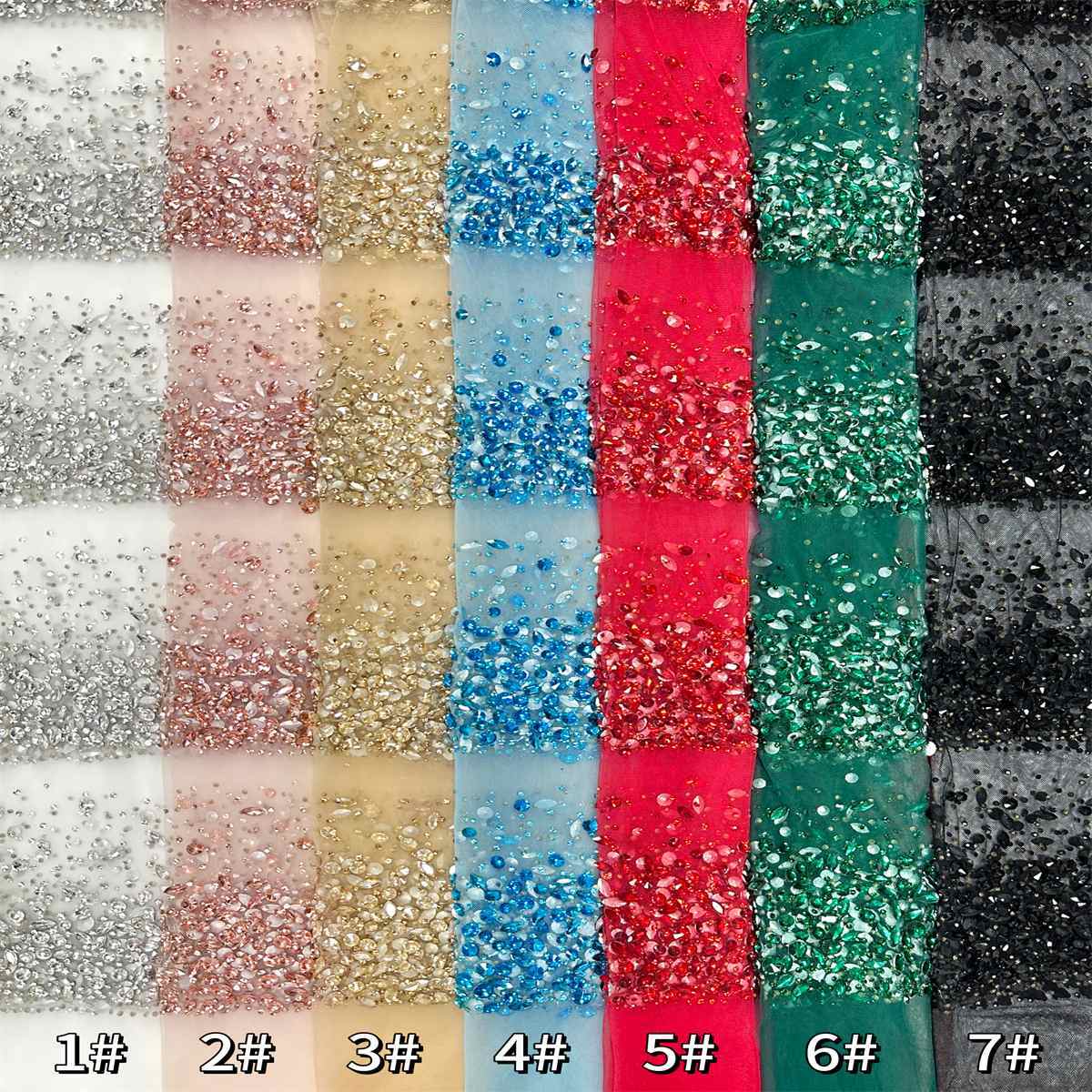 Beaded Tulle Fabric - 5 Yards | COD HN714