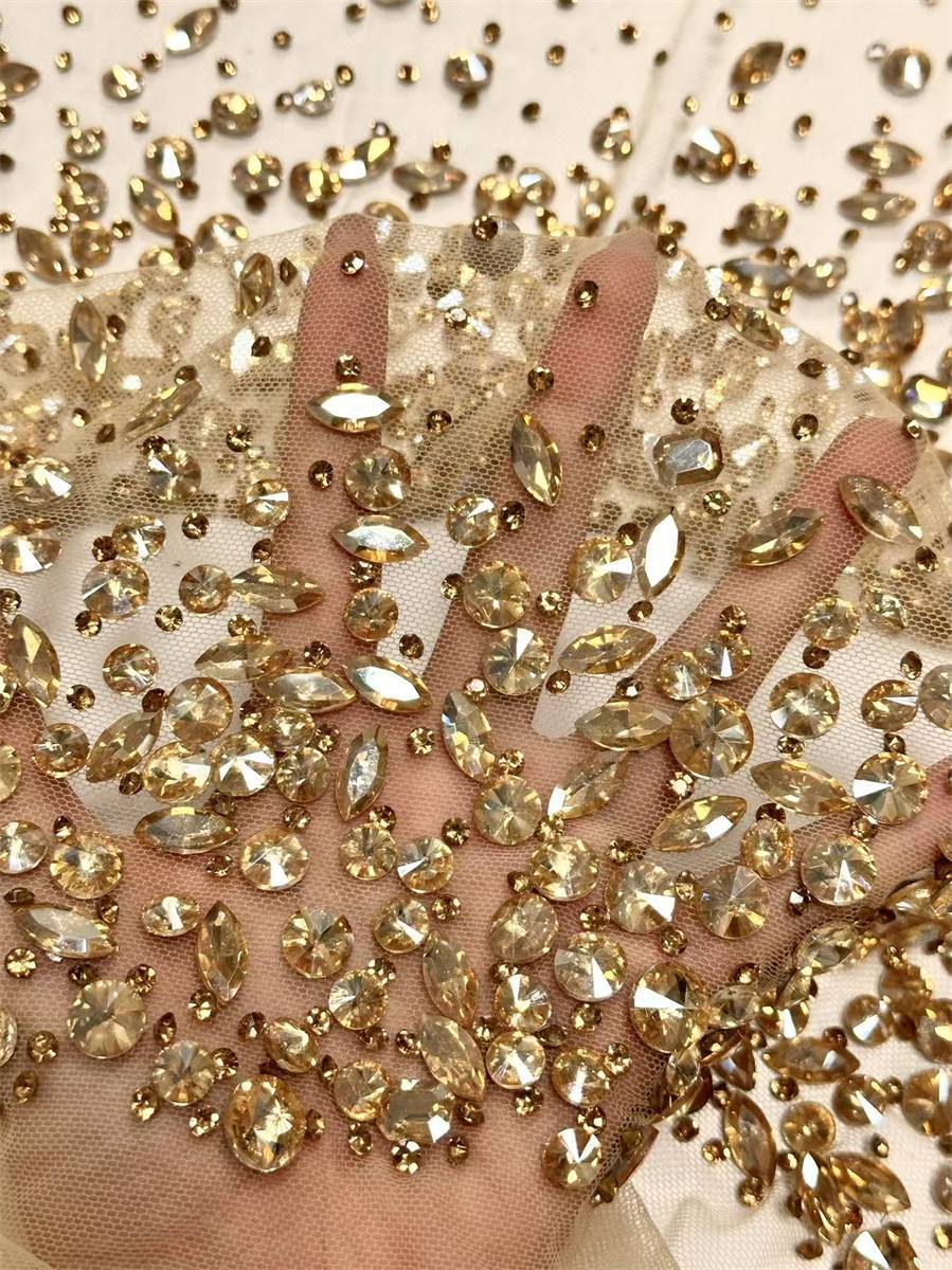 Beaded Tulle Fabric - 5 Yards | COD HN714