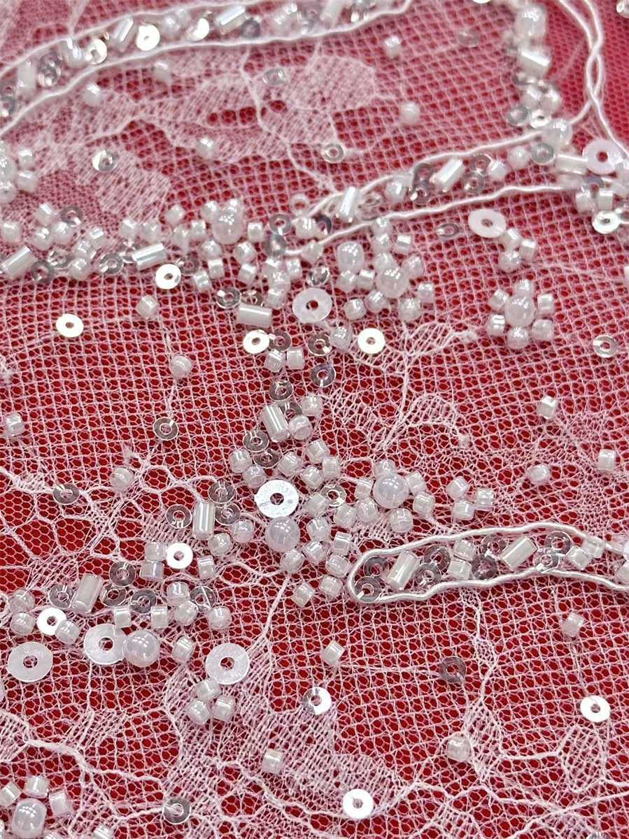 Beaded Tulle Fabric - 5 Yards | COD HN715