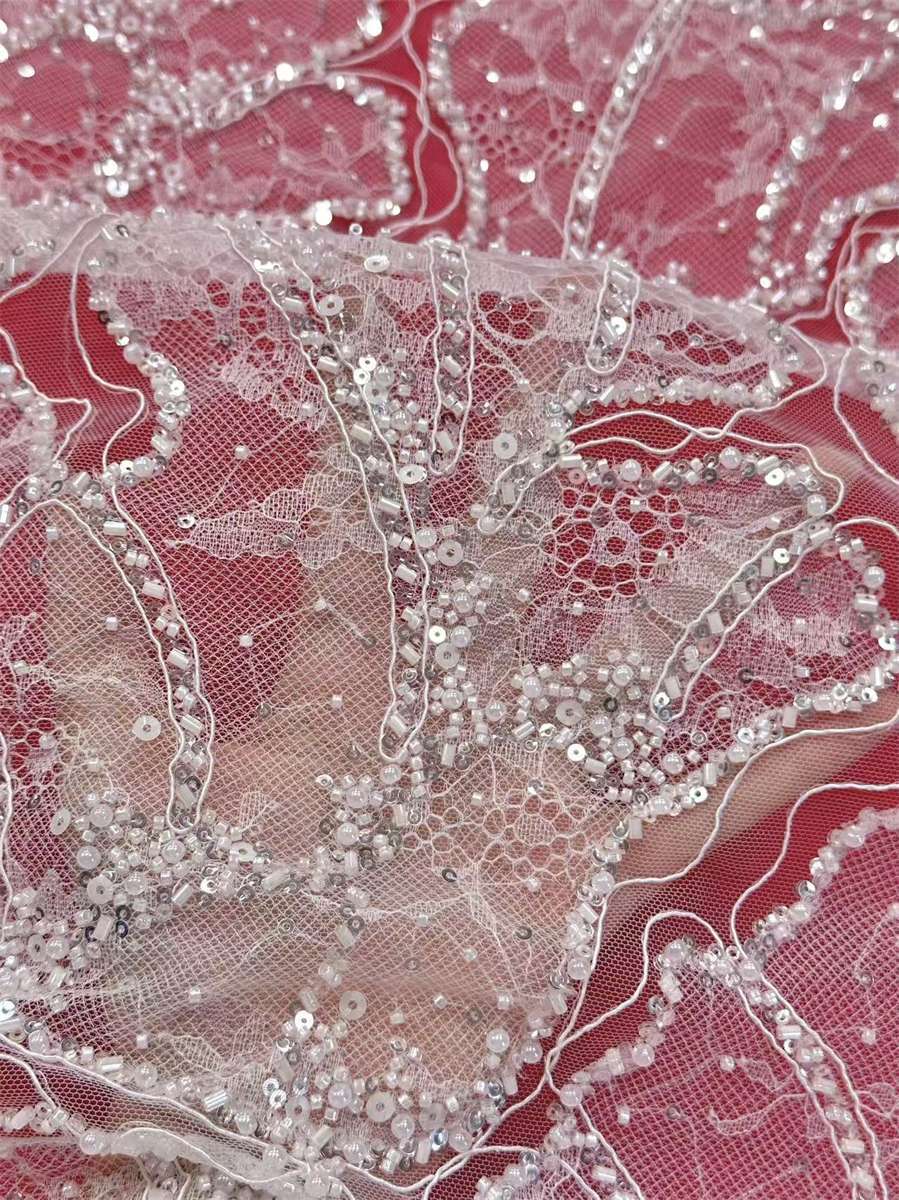 Beaded Tulle Fabric - 5 Yards | COD HN715