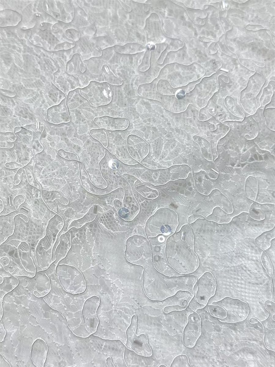 Beaded Tulle Fabric - 5 Yards | COD HN716