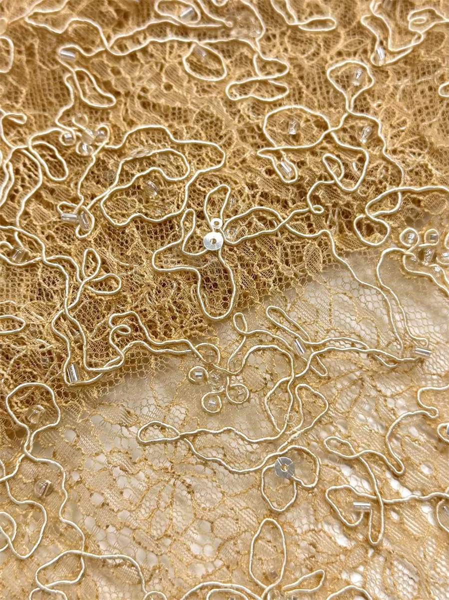 Beaded Tulle Fabric - 5 Yards | COD HN716