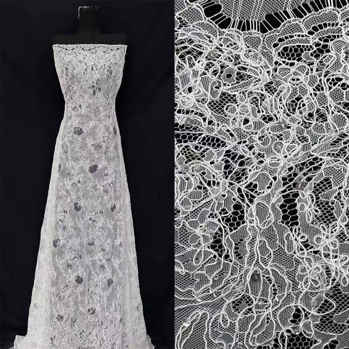 Beaded Tulle Fabric - 5 Yards | COD HN719