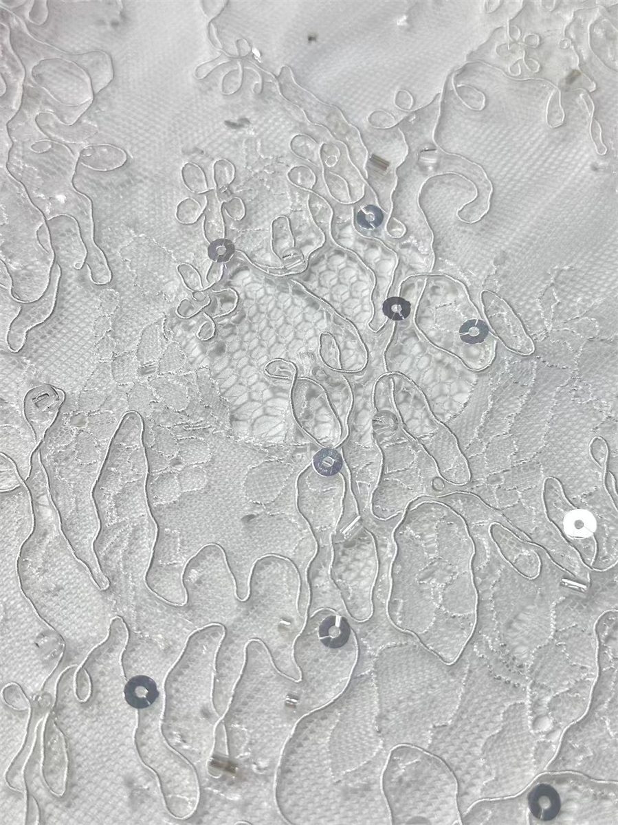 Beaded Tulle Fabric - 5 Yards | COD HN719