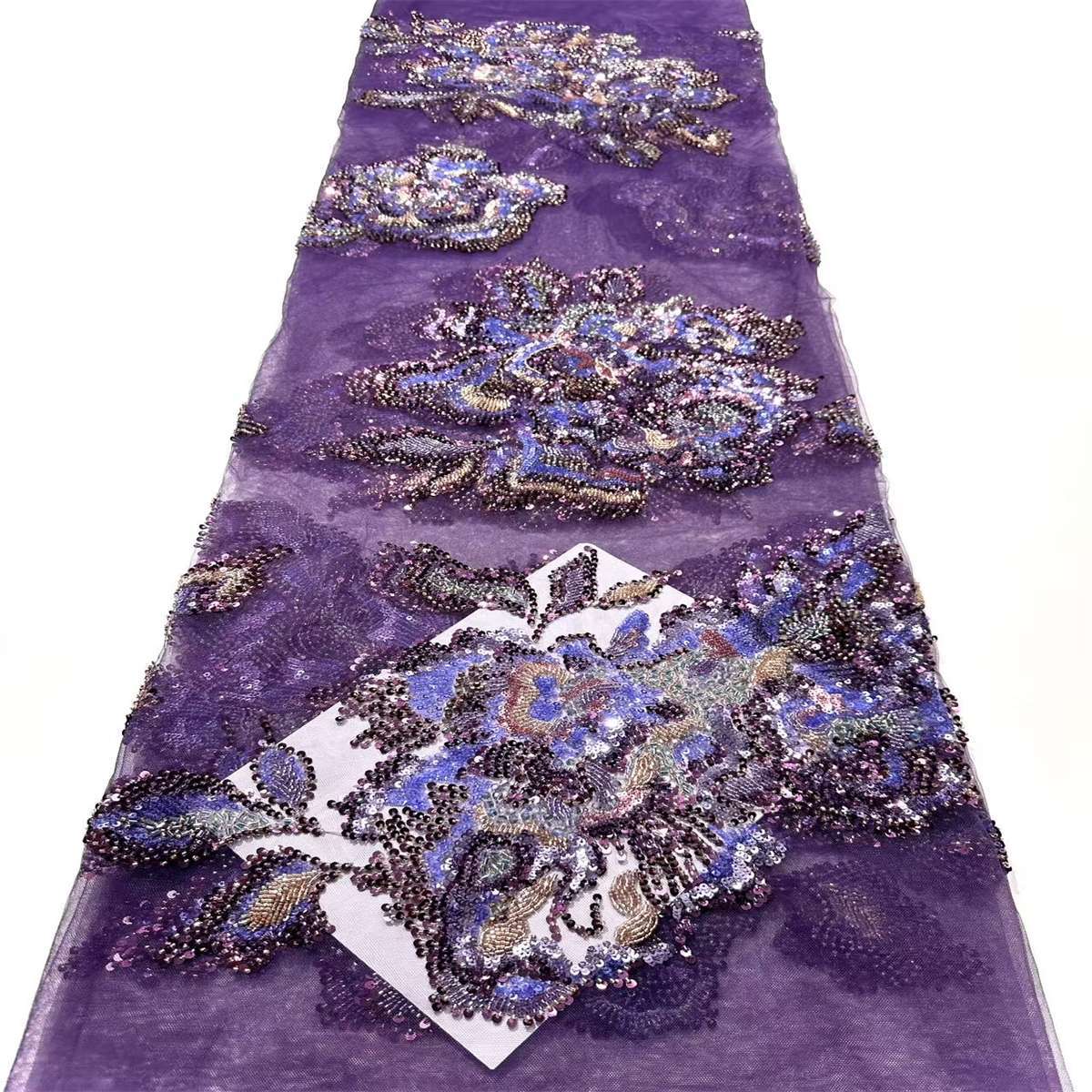 Beaded Tulle Fabric - 5 Yards | COD HN721