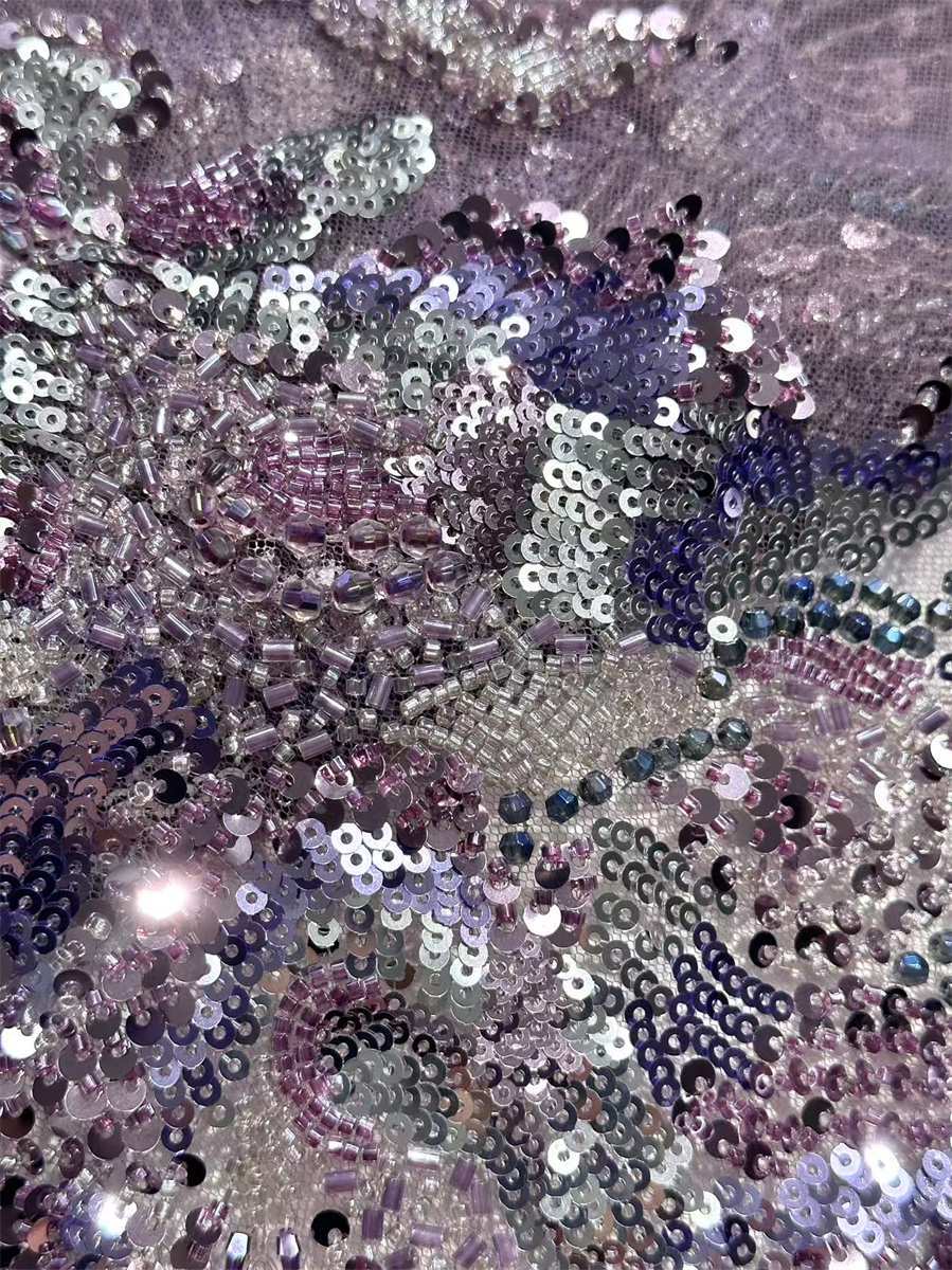 Beaded Tulle Fabric - 5 Yards | COD HN721