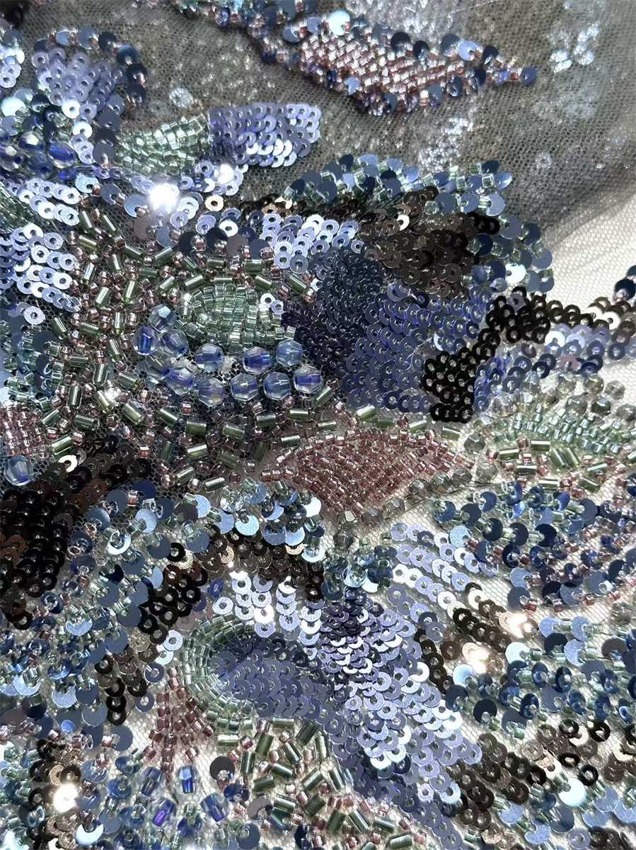 Beaded Tulle Fabric - 5 Yards | COD HN721