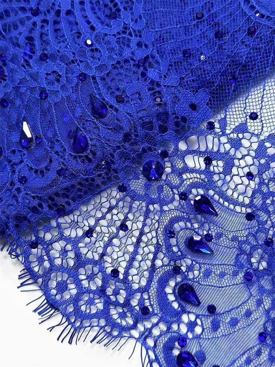 Bridal Lace Fabric - 3 Meters - Corded Beaded 3D Floral Chantilly Wedding Lace Fabric | COD HN745