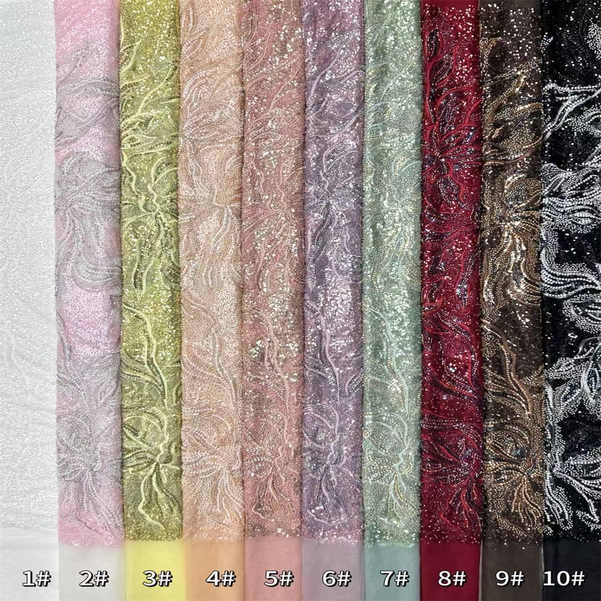 Beaded Tulle Fabric - 5 Yards | COD HN767