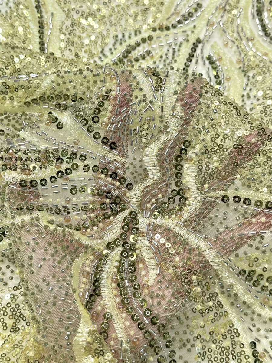 Beaded Tulle Fabric - 5 Yards | COD HN767