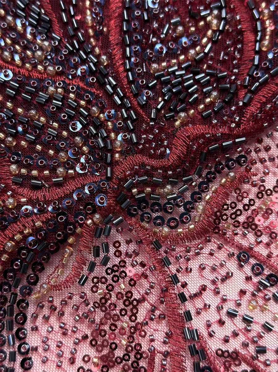 Beaded Tulle Fabric - 5 Yards | COD HN767