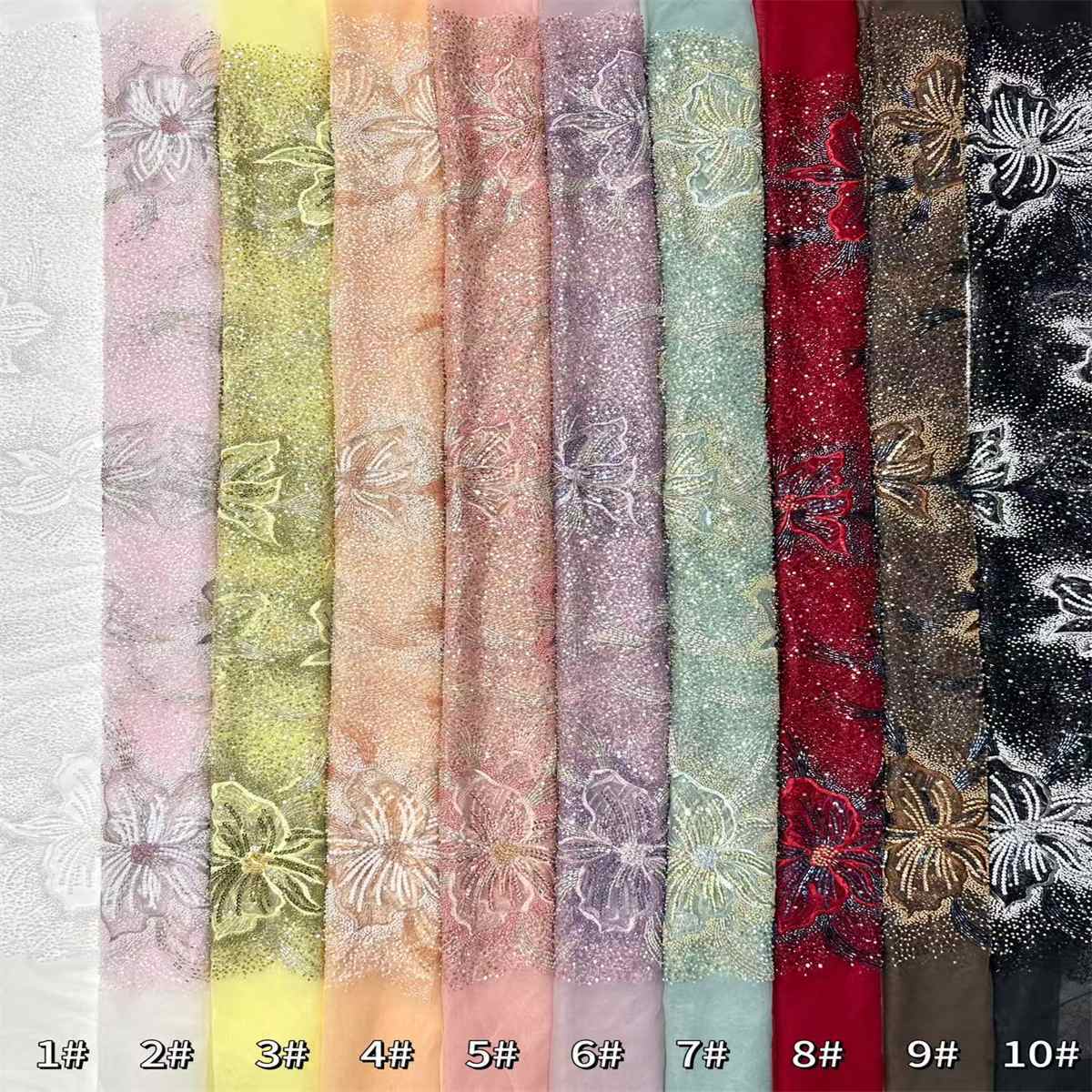 Beaded Tulle Fabric - 5 Yards | COD HN768