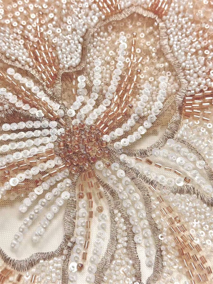 Beaded Tulle Fabric - 5 Yards | COD HN768