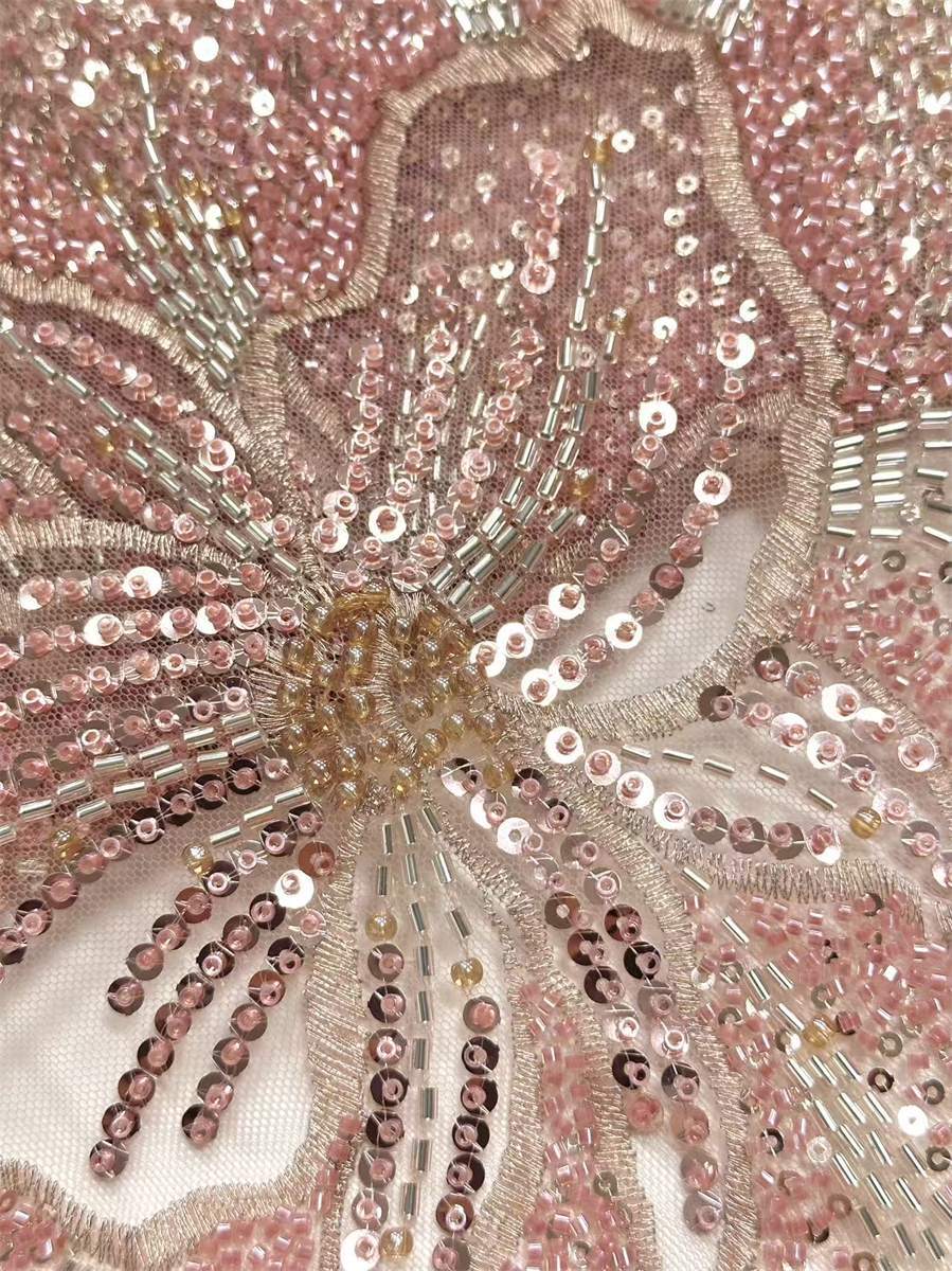 Beaded Tulle Fabric - 5 Yards | COD HN768
