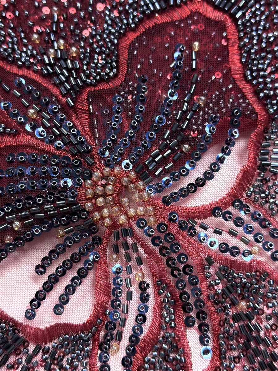 Beaded Tulle Fabric - 5 Yards | COD HN768