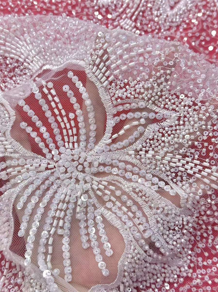 Beaded Tulle Fabric - 5 Yards | COD HN768