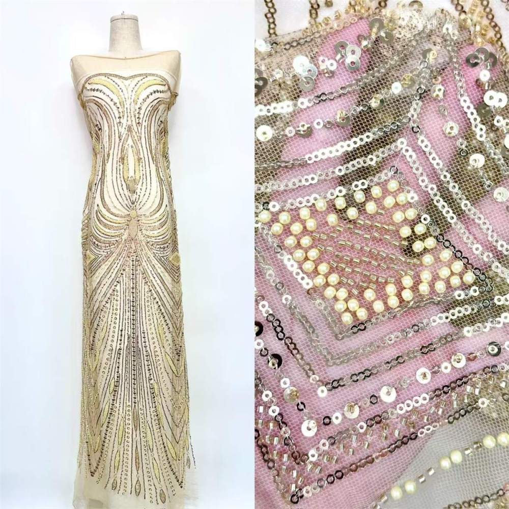 Beaded Tulle Fabric - 5 Yards | COD HN748