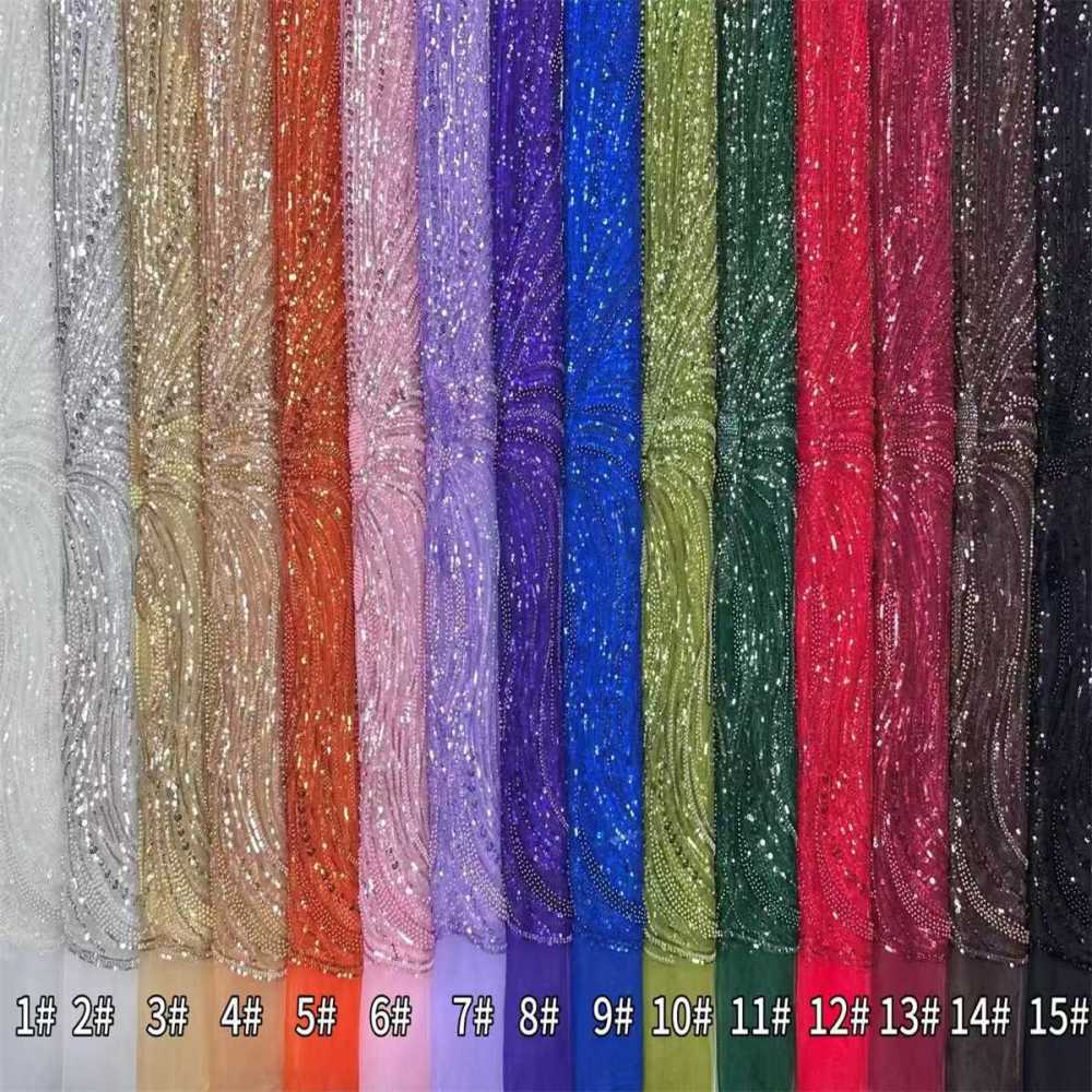 Beaded Tulle Fabric - 5 Yards | COD HN748