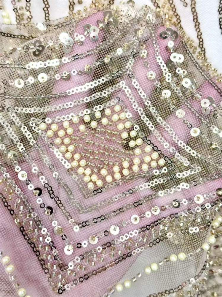 Beaded Tulle Fabric - 5 Yards | COD HN748