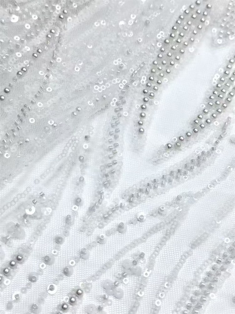 Beaded Tulle Fabric - 5 Yards | COD HN748