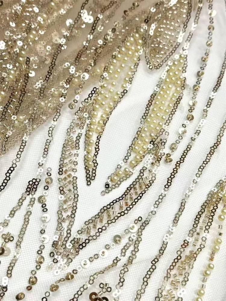 Beaded Tulle Fabric - 5 Yards | COD HN748