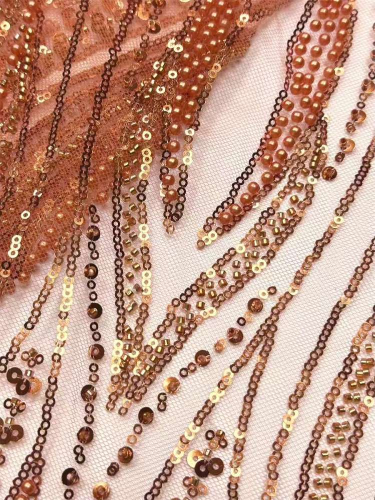 Beaded Tulle Fabric - 5 Yards | COD HN748