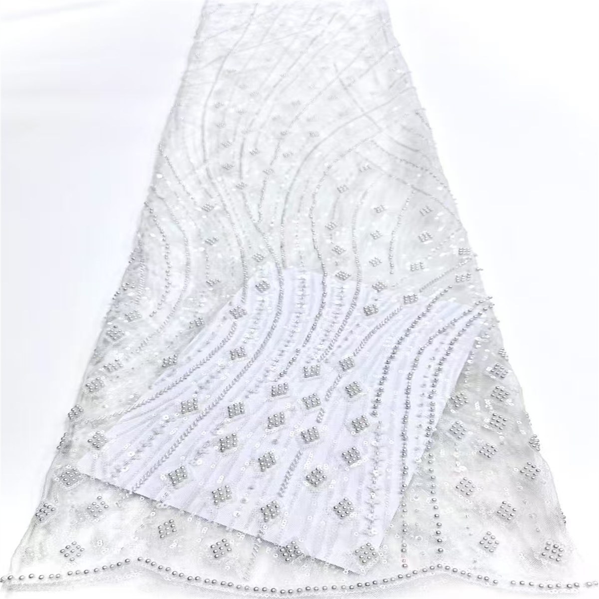 Beaded Tulle Fabric - 5 Yards | COD HN749