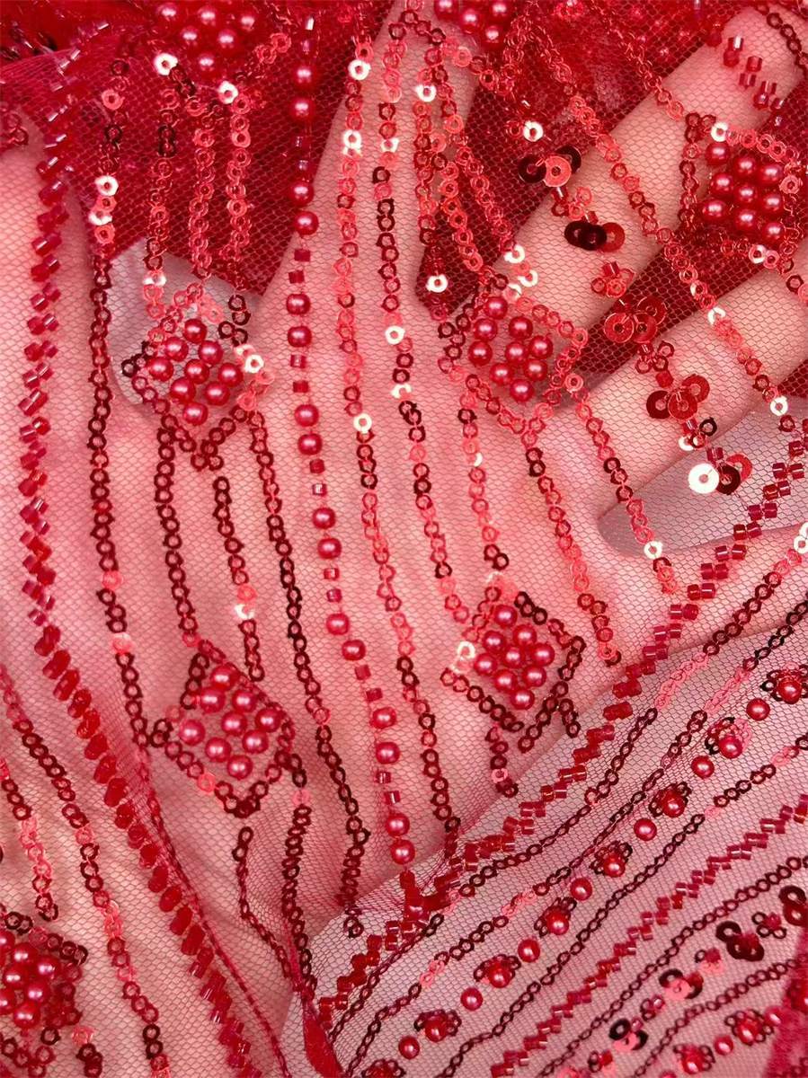 Beaded Tulle Fabric - 5 Yards | COD HN749