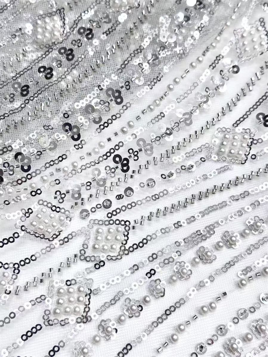 Beaded Tulle Fabric - 5 Yards | COD HN749