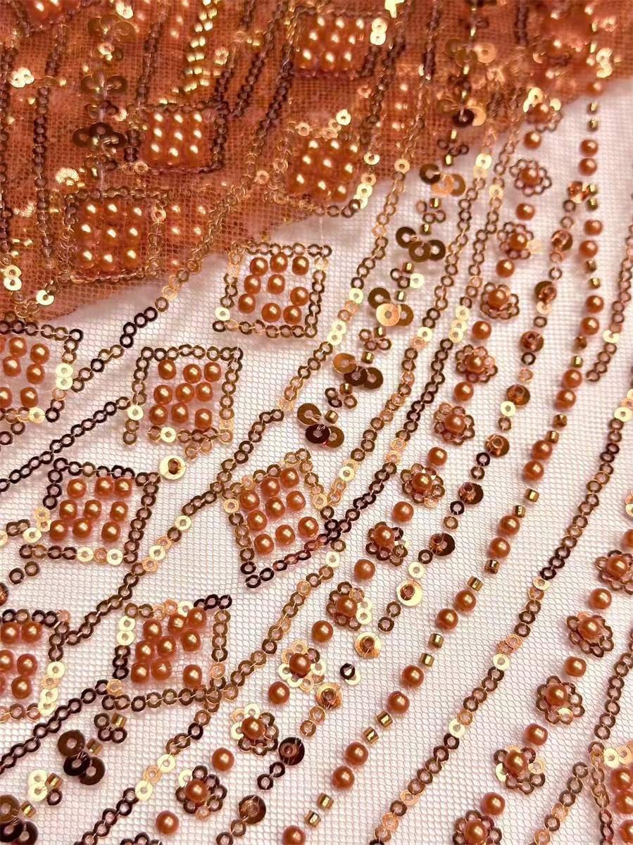 Beaded Tulle Fabric - 5 Yards | COD HN749