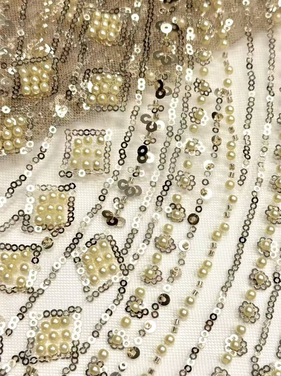 Beaded Tulle Fabric - 5 Yards | COD HN749