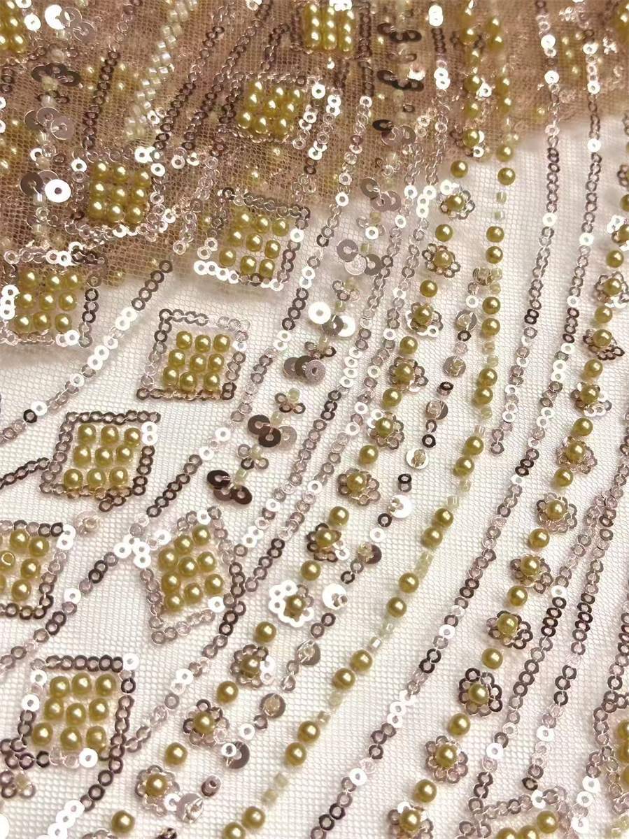 Beaded Tulle Fabric - 5 Yards | COD HN749