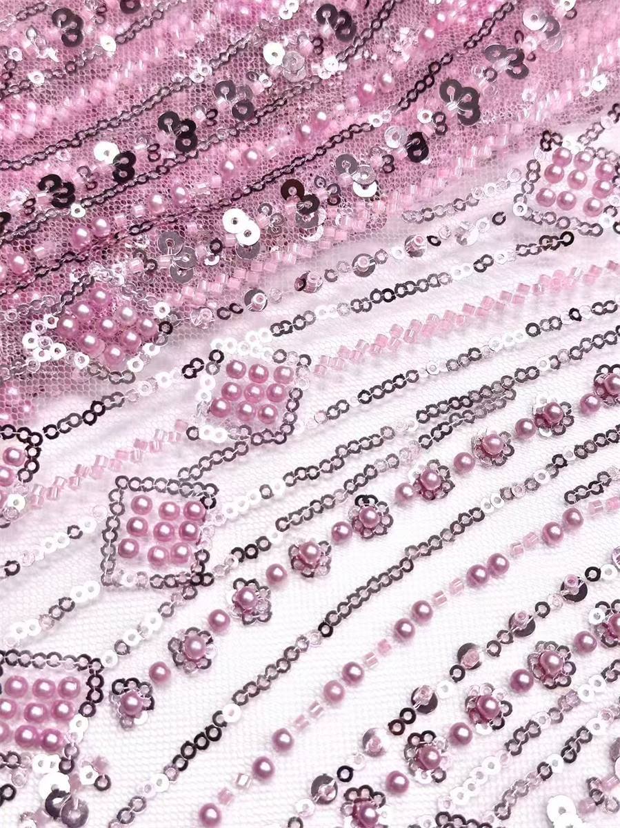 Beaded Tulle Fabric - 5 Yards | COD HN749