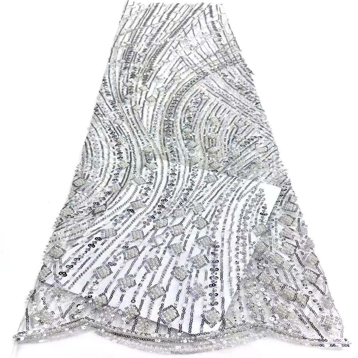 Beaded Tulle Fabric - 5 Yards | COD HN749