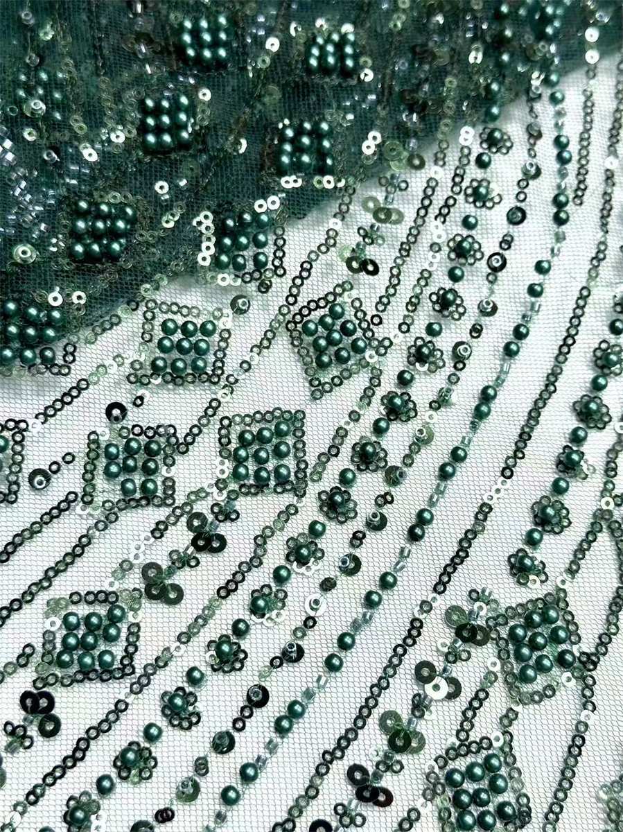 Beaded Tulle Fabric - 5 Yards | COD HN749