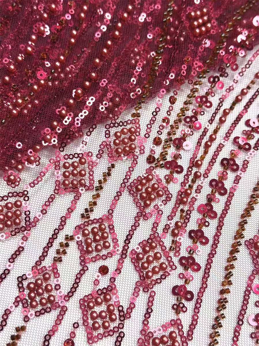 Beaded Tulle Fabric - 5 Yards | COD HN749