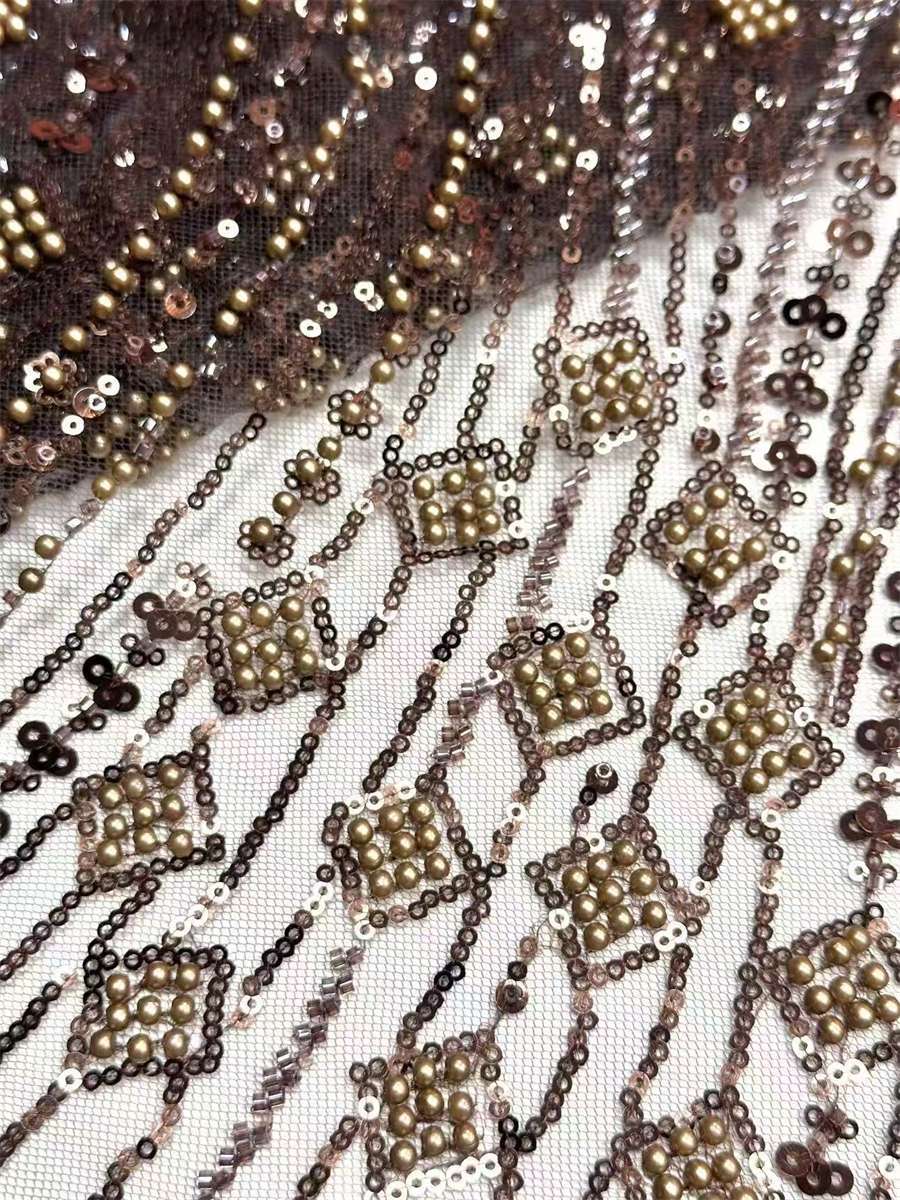 Beaded Tulle Fabric - 5 Yards | COD HN749